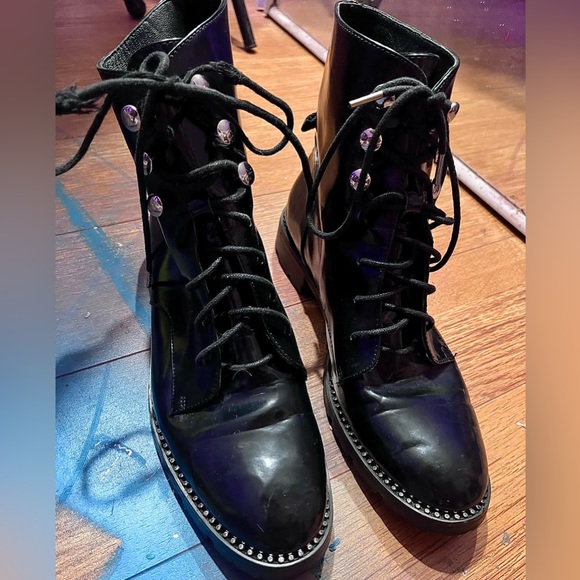 HALF OFF Christian Dior Patent Leather Combat Boots with Embellishments NEW s.38 - Picture 4 of 6